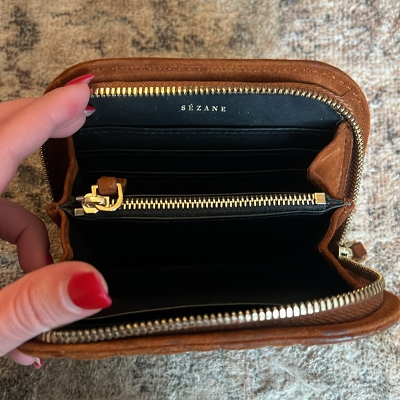 Sezane small Dean Quilted Wallet - hazelnut - Picture 3 of 5